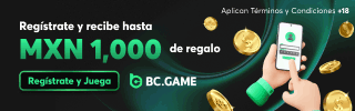 BC.GAME: paquete de bienvenida de hasta MXN 60,000 y bono del 100% en el primer depósito hasta MXN 15,000. Solo +18; aplican términos y condiciones.