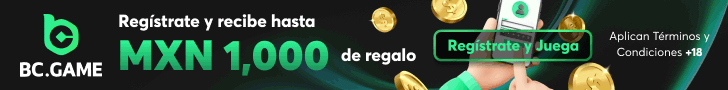 BC.GAME: paquete de bienvenida de hasta MXN 60,000 y bono del 100% en el primer depósito hasta MXN 15,000. Solo +18; aplican términos y condiciones.