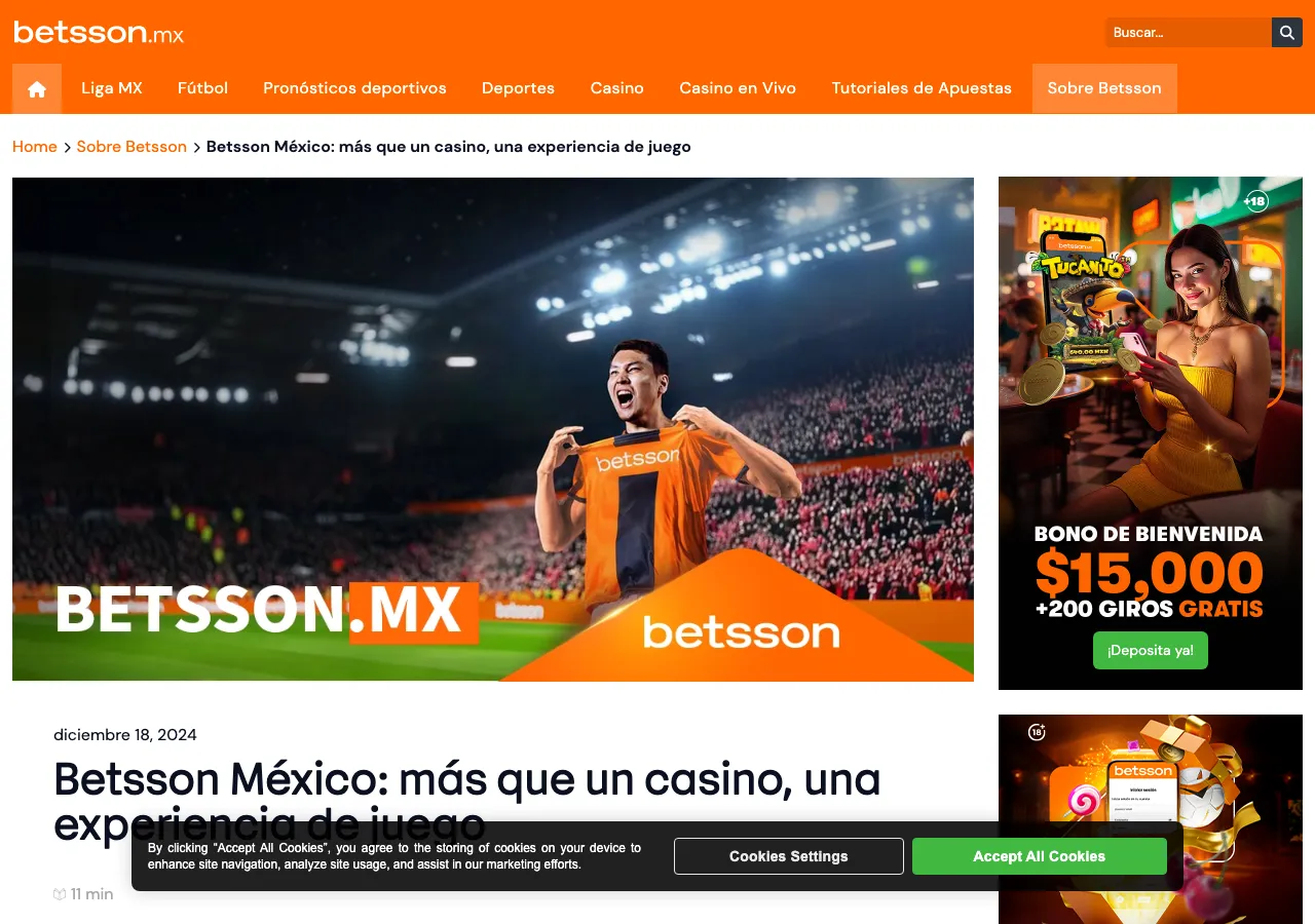 Artículo público del blog de Betsson México que identifica al operador y cita autorización de SEGOB